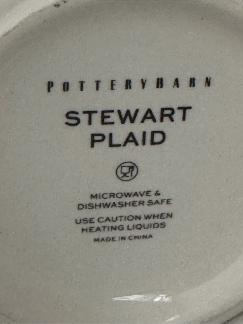 Pottery Barn Stewart Plaid Mug Monogram S